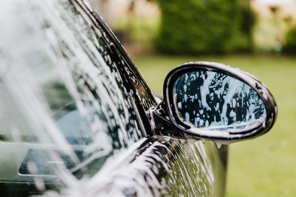 Rich foam applied during a hand car wash